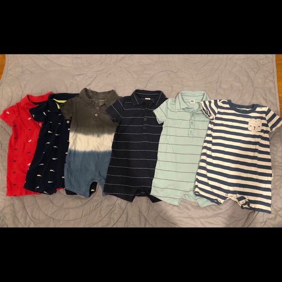 Set of 6 Infant Shortalls - 12mo - Picture 1 of 1